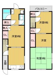 平野駅 徒歩13分の物件間取画像